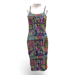 90’s Neon Geometric Print Dress by Love Nation